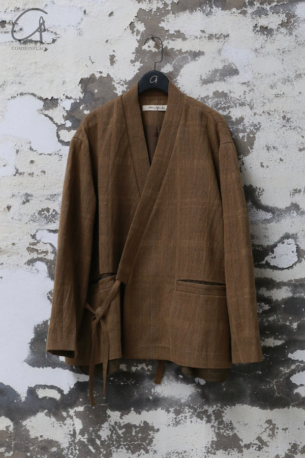 AVIVA JIFEI XUE 24 Autumn and Winter Long Pocket Short Kimono Jacket AJX-FW24-EPSKJ-KWLC-GW Plaid